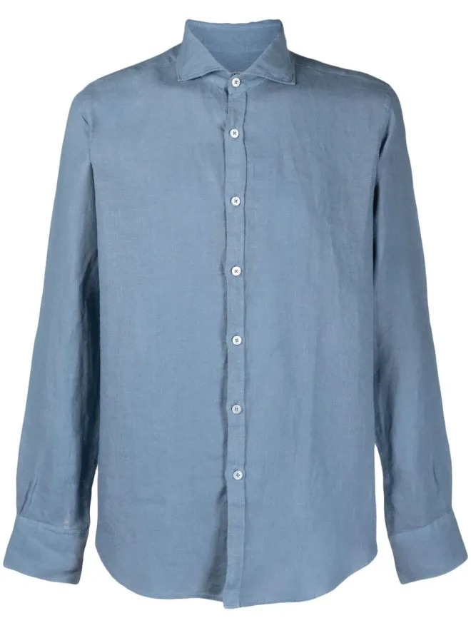 Canali Canali スリムフィット リネンシャツの商品画像