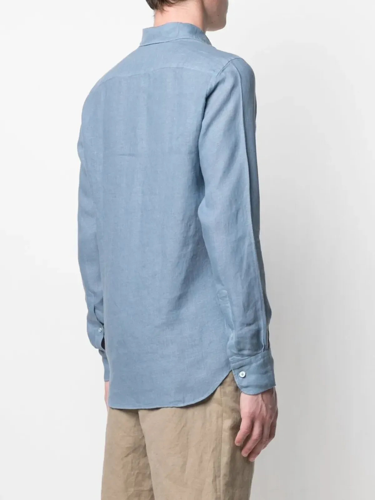 Canali スリムフィット リネンシャツ - 画像4