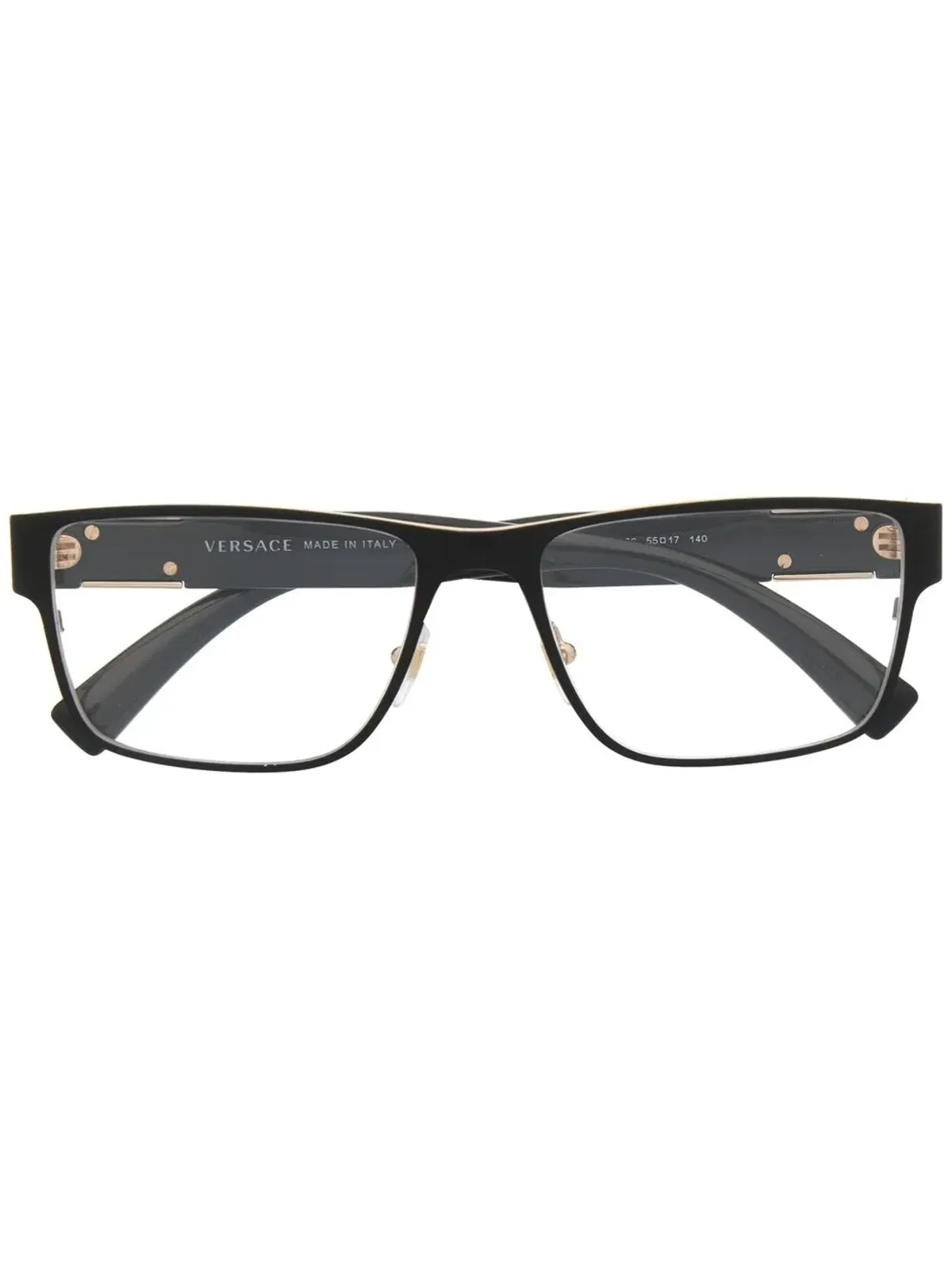 Versace Eyewear スクエアフレーム ロゴプレート メガネ - 画像1