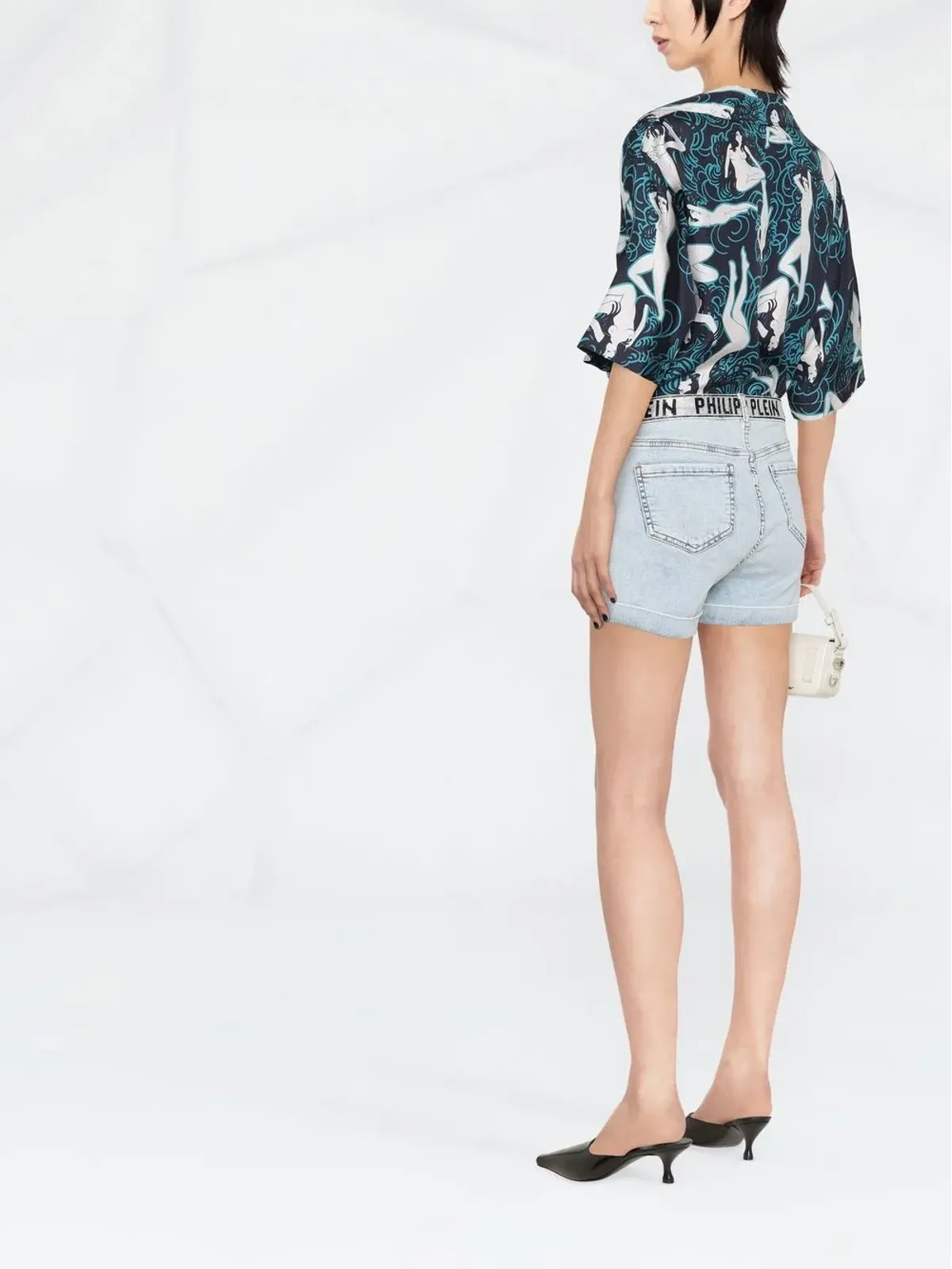 Philipp Plein ロゴ入りデニムショーツ - 画像4