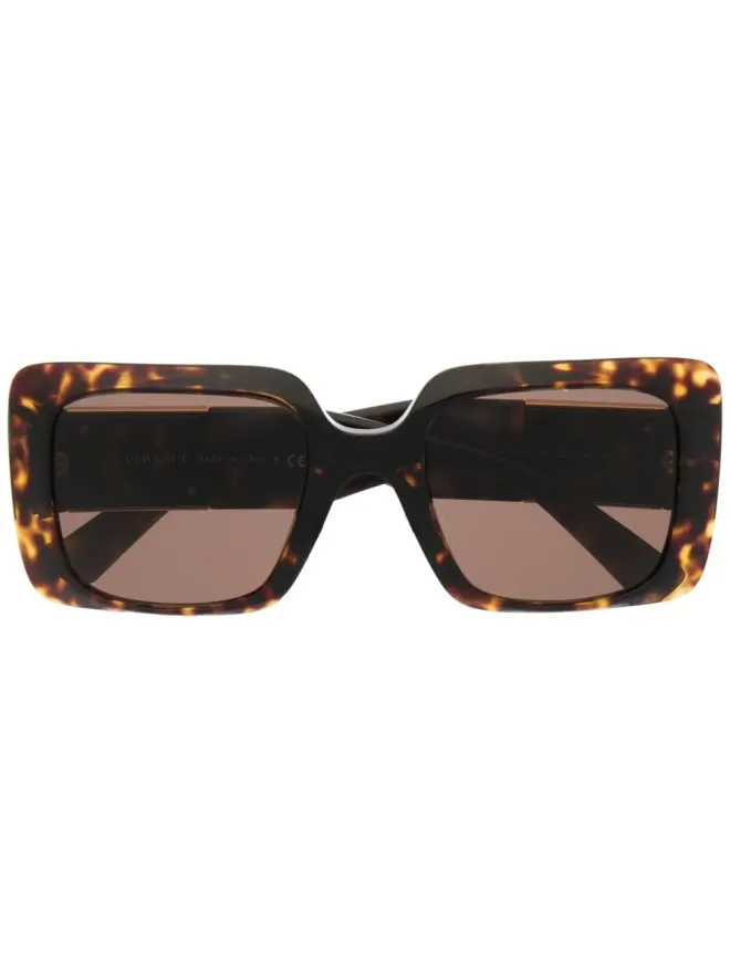 Versace Eyewear Versace Eyewear スクエアフレームべっ甲調サングラス - ブラウンの商品画像