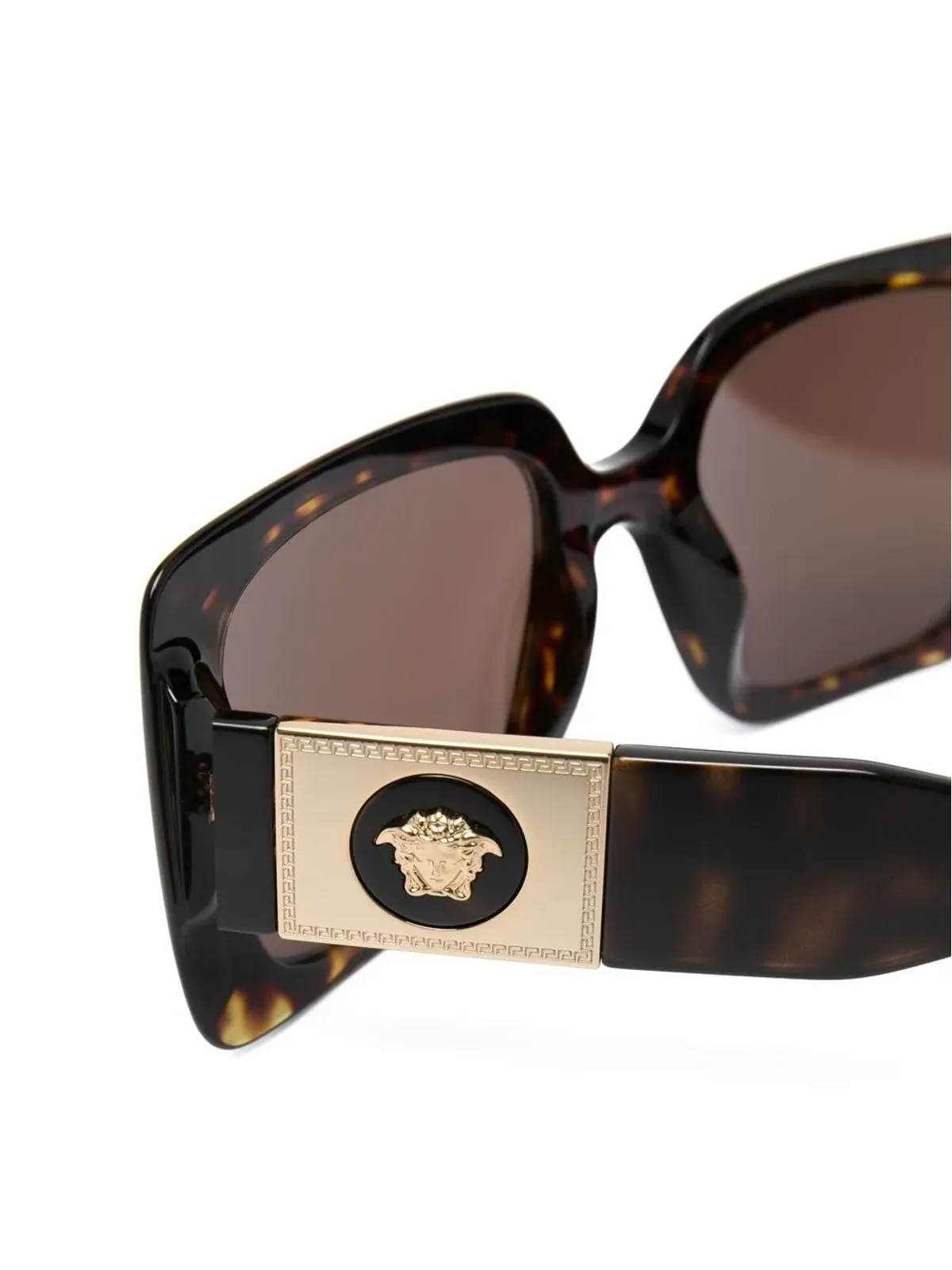 Versace Eyewear スクエアフレームべっ甲調サングラス - ブラウン - 画像3