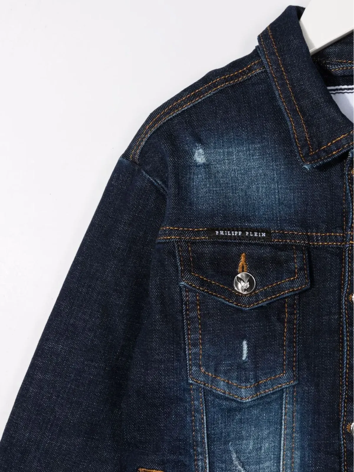 Philipp Plein Junior Dollarプリントデニムジャケット - 画像3
