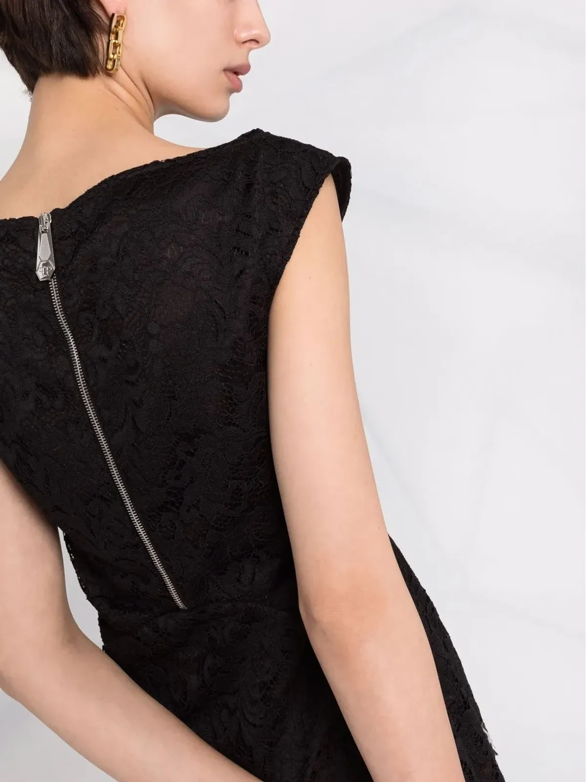 Philipp Plein lace-patterned sleeveless blouse - Black - 画像3