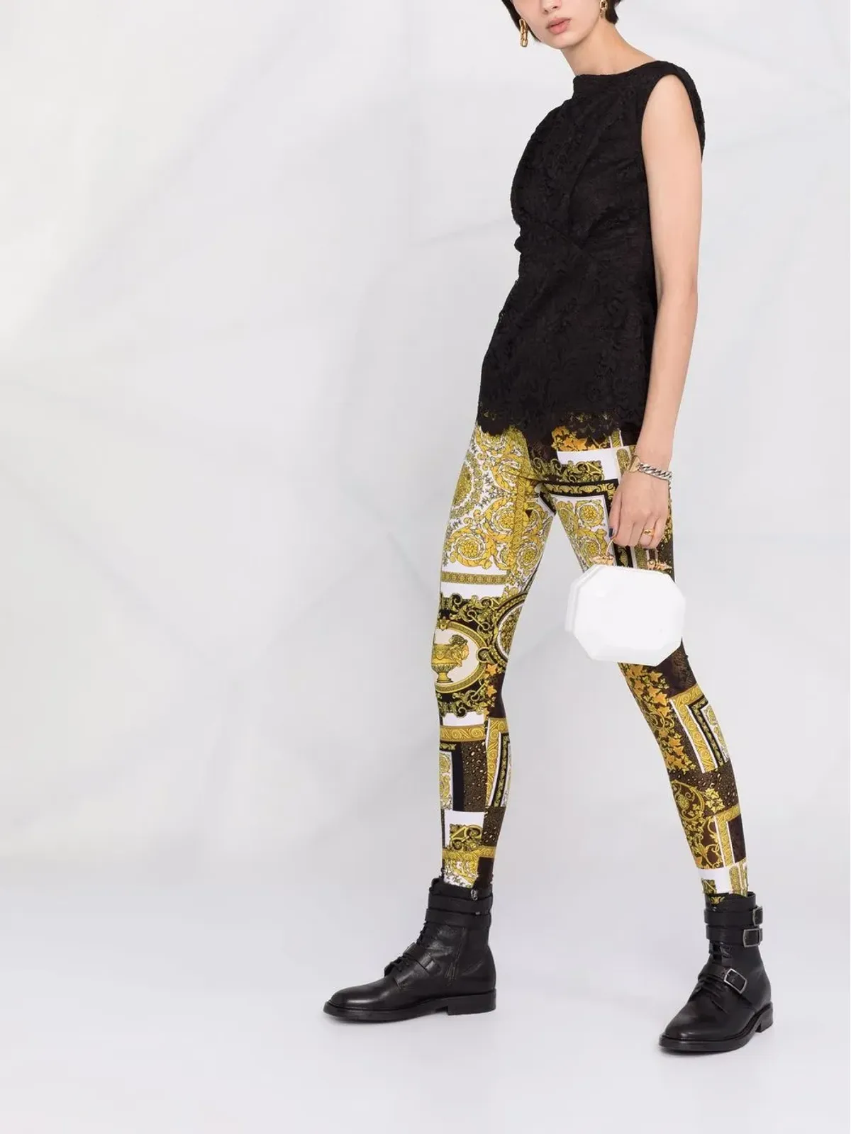Philipp Plein lace-patterned sleeveless blouse - Black - 画像4
