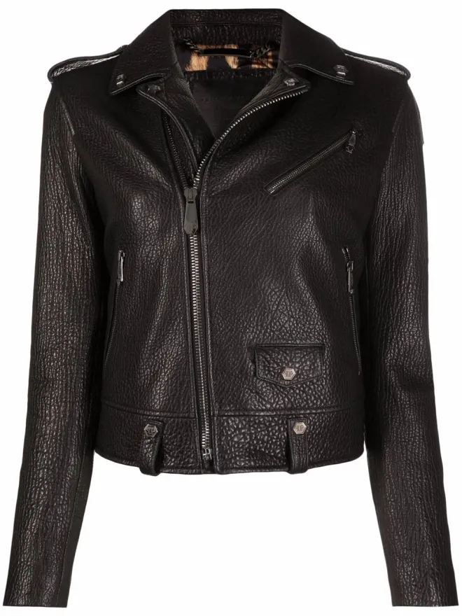 Philipp Plein Philipp Plein アイコニック レザーバイカージャケットの商品画像