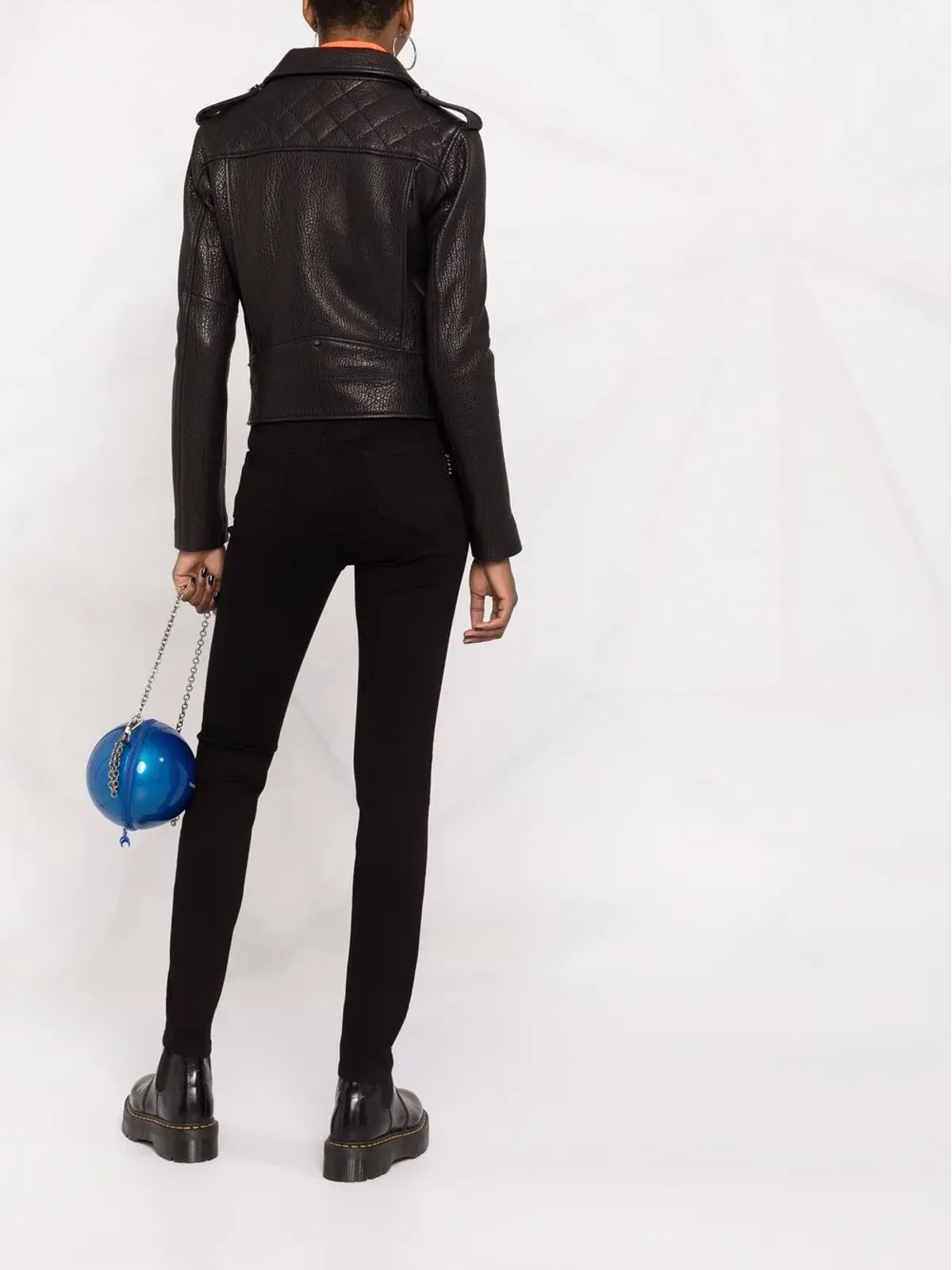 Philipp Plein アイコニック レザーバイカージャケット - 画像4