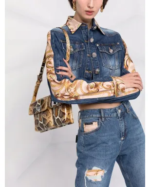 Philipp Plein バロックプリント クロップド デニムジャケット - サムネイル5