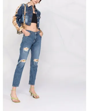 Philipp Plein バロックプリント クロップド デニムジャケット - サムネイル2
