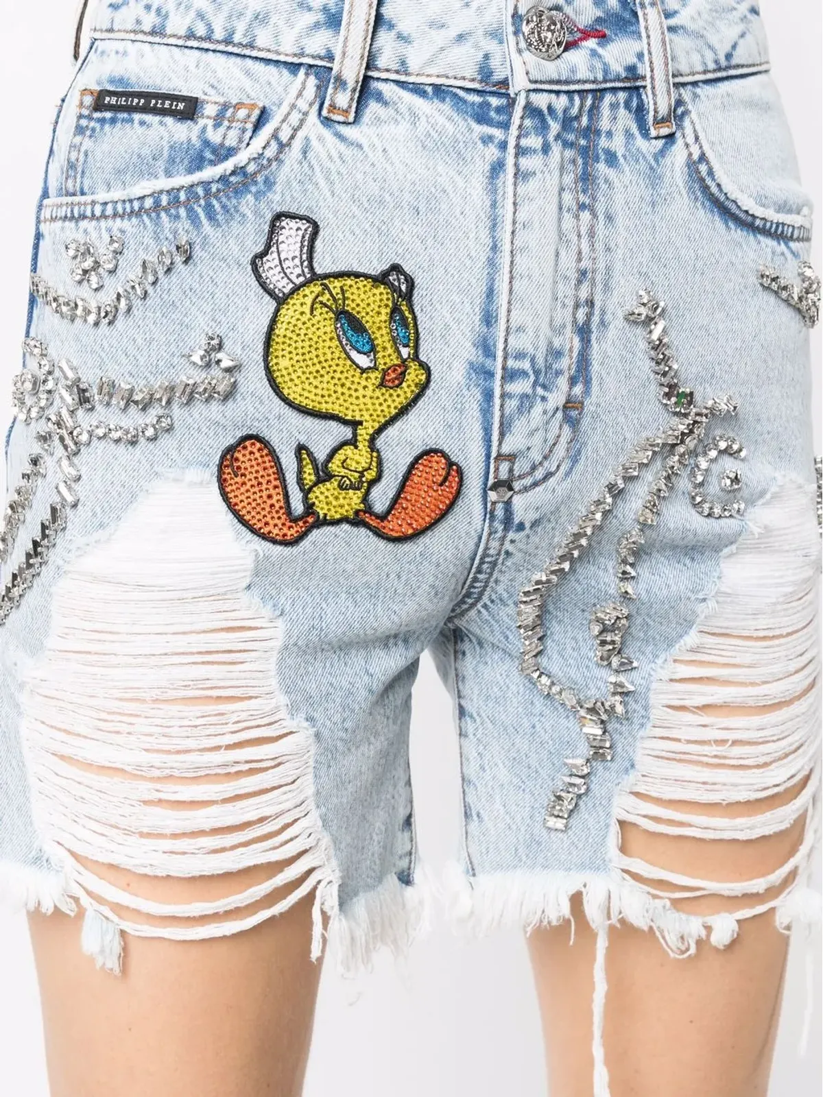 Philipp Plein ルーニー・テューンズ装飾デニムショーツ - 画像5
