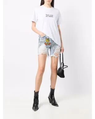 Philipp Plein ルーニー・テューンズ装飾デニムショーツ - サムネイル2