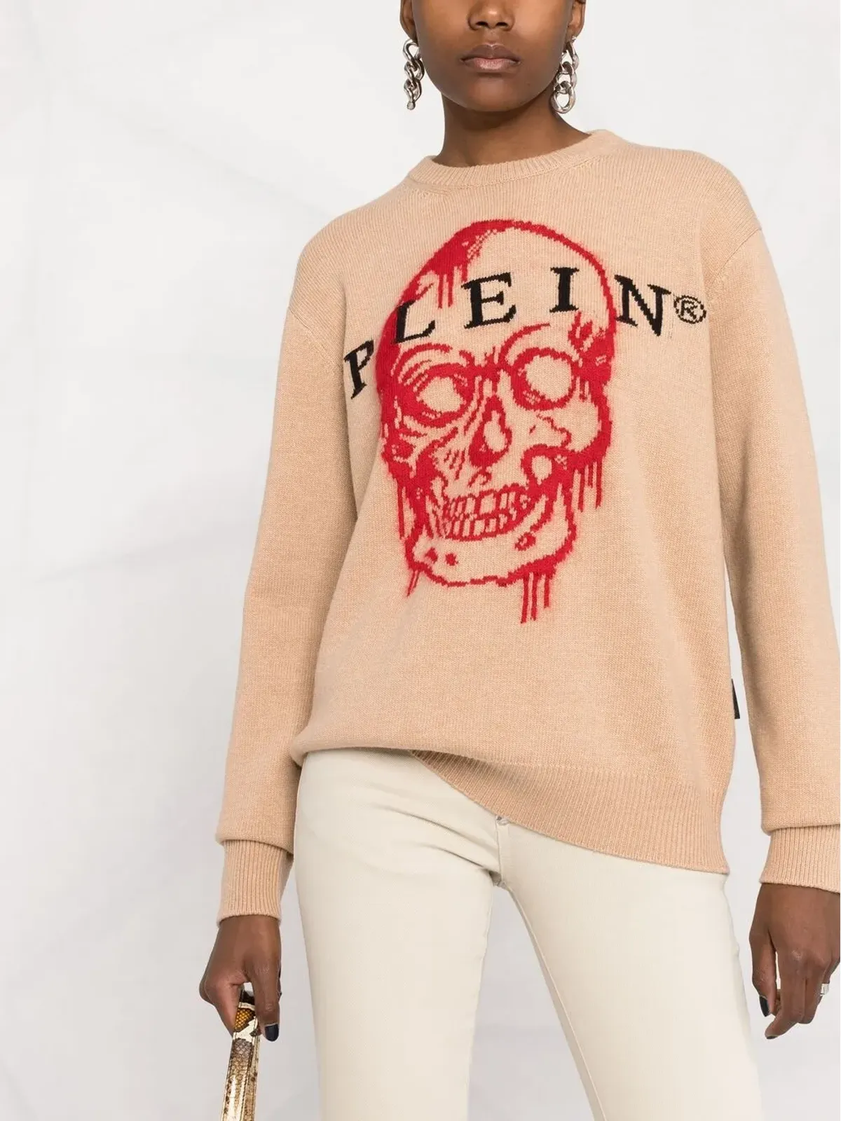 Philipp Plein インターシャ編みドクロジャンパー - 画像5