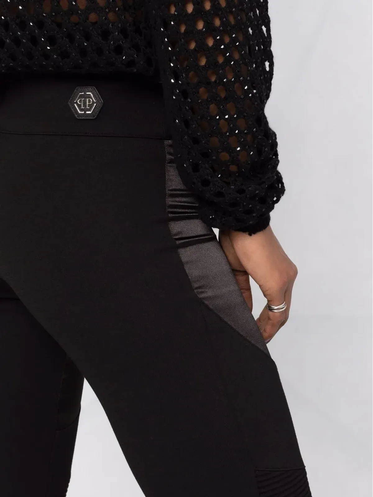 Philipp Plein パネルドコットンレギンス - 画像5