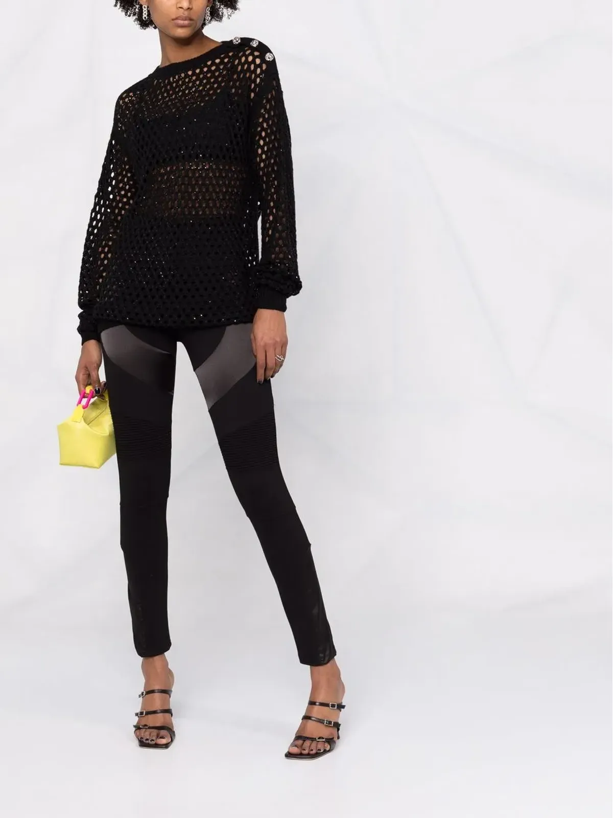 Philipp Plein パネルドコットンレギンス - 画像2