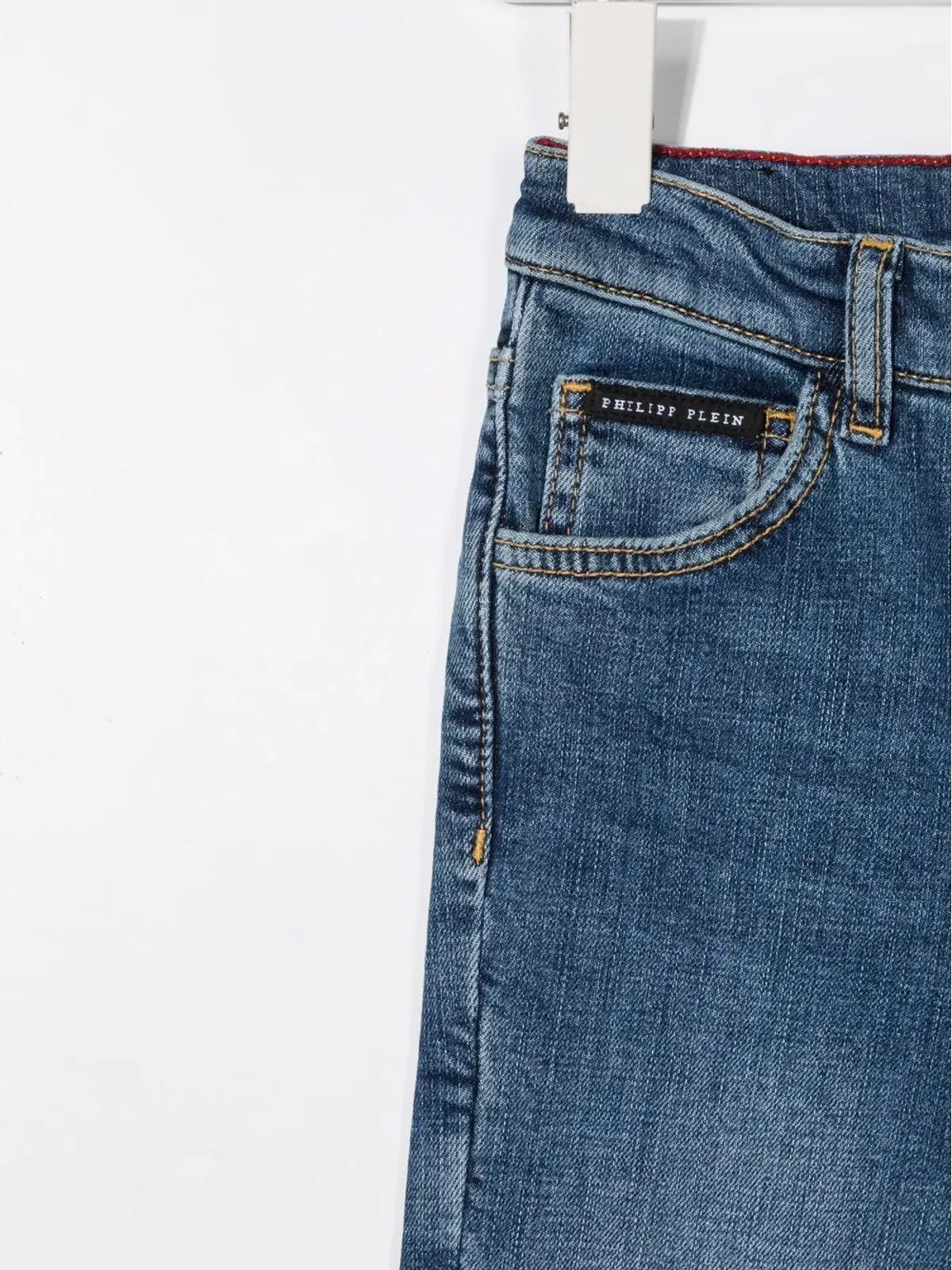 Philipp Plein Junior スカル刺繍デニムジーンズ - ブルー - 画像3