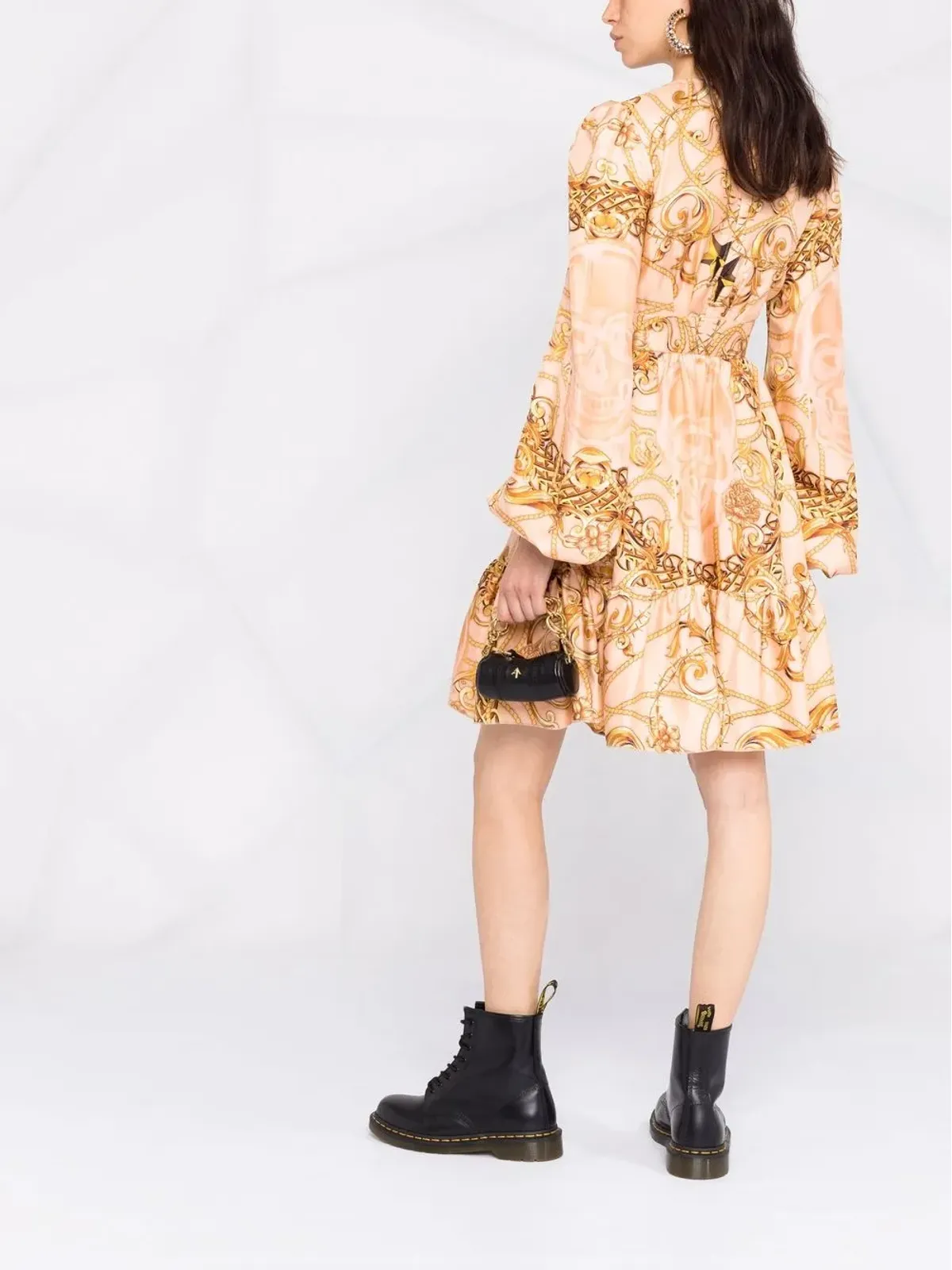 Philipp Plein ニューバロック柄の長袖ミニドレス - 画像4
