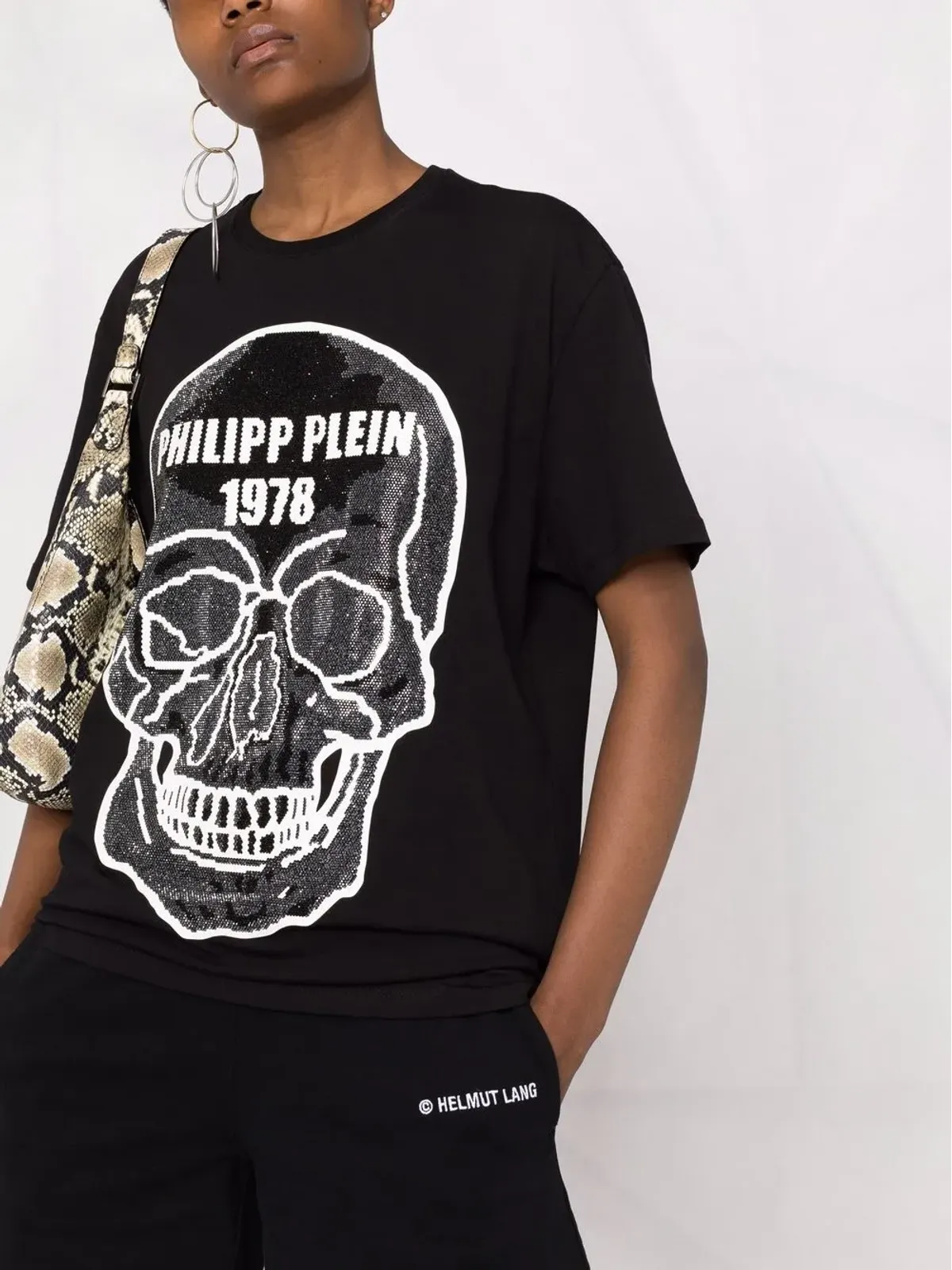 Philipp Plein スカル装飾付きラウンドネックTシャツ - 画像5