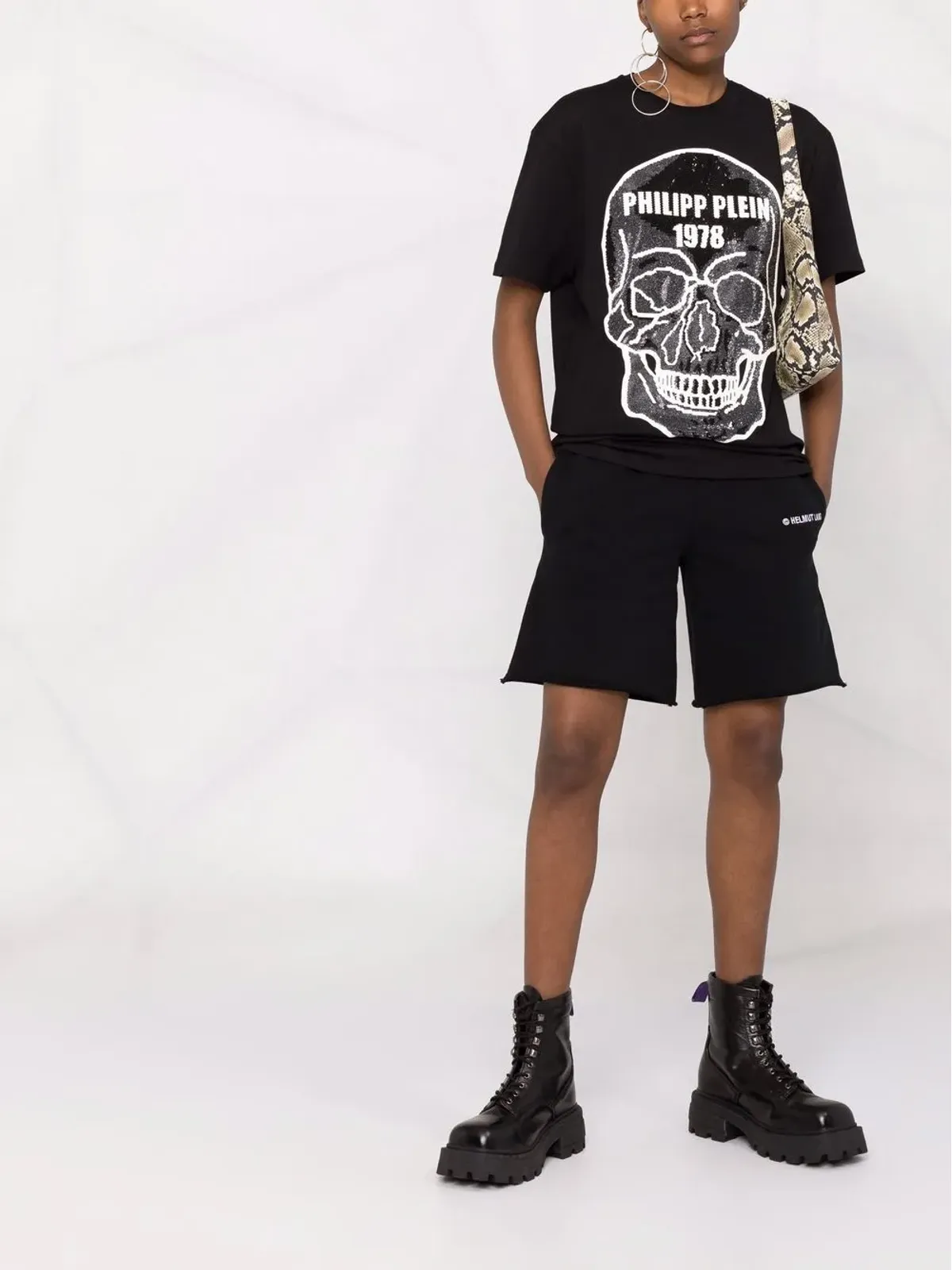 Philipp Plein スカル装飾付きラウンドネックTシャツ - 画像2