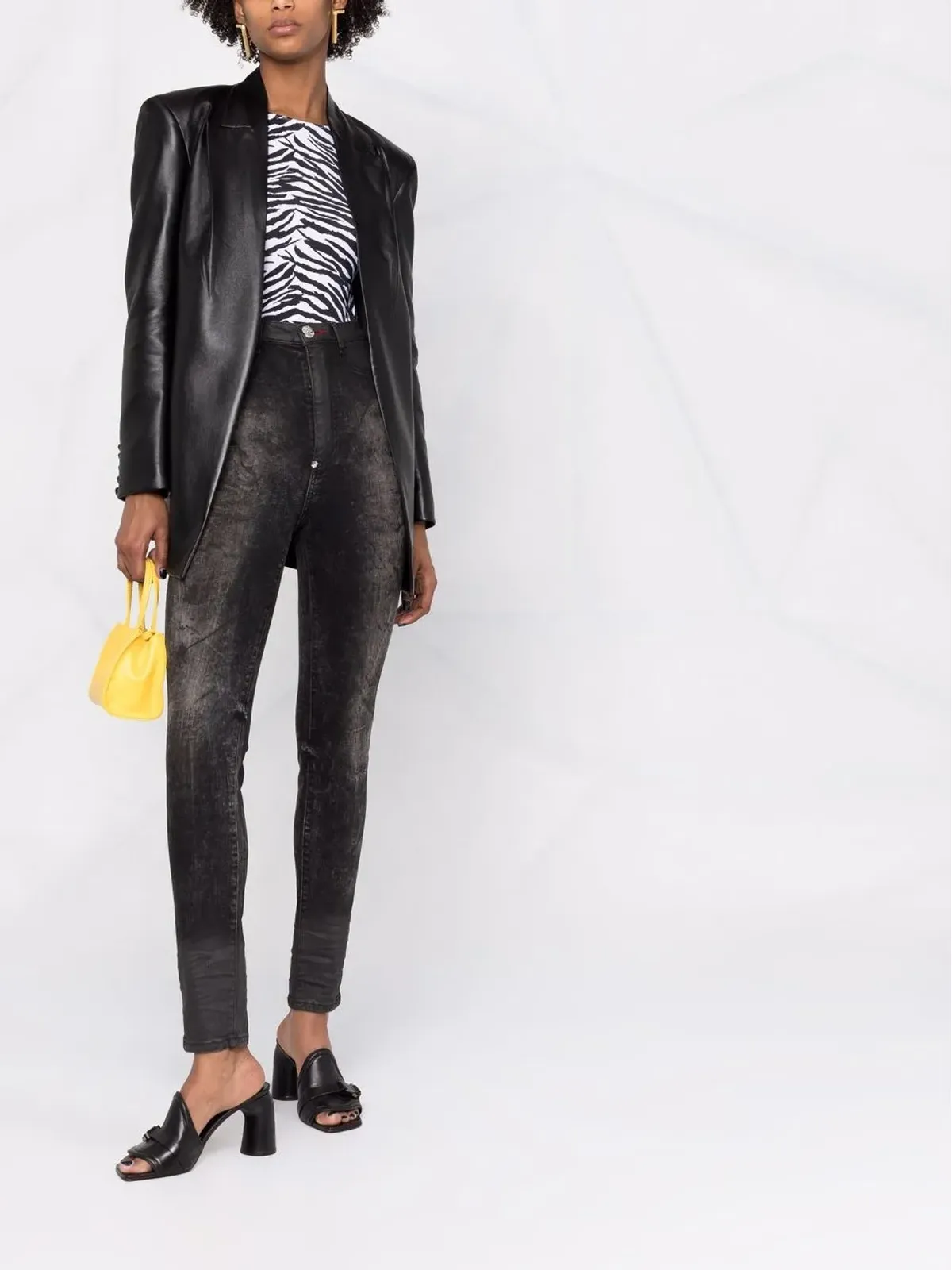 Philipp Plein ストーンウォッシュ・スーパーハイウエスト デニムレギンス - 画像2