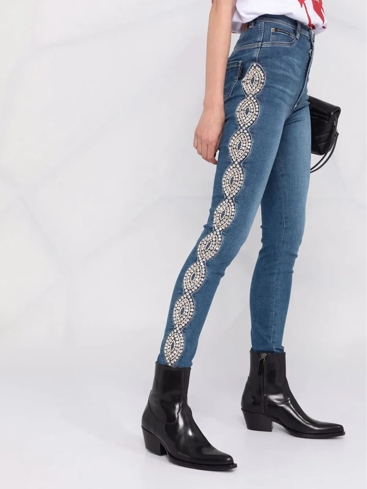 Philipp Plein クリスタル・ケーブル・ハイウェスト・ジェギングス - 画像3