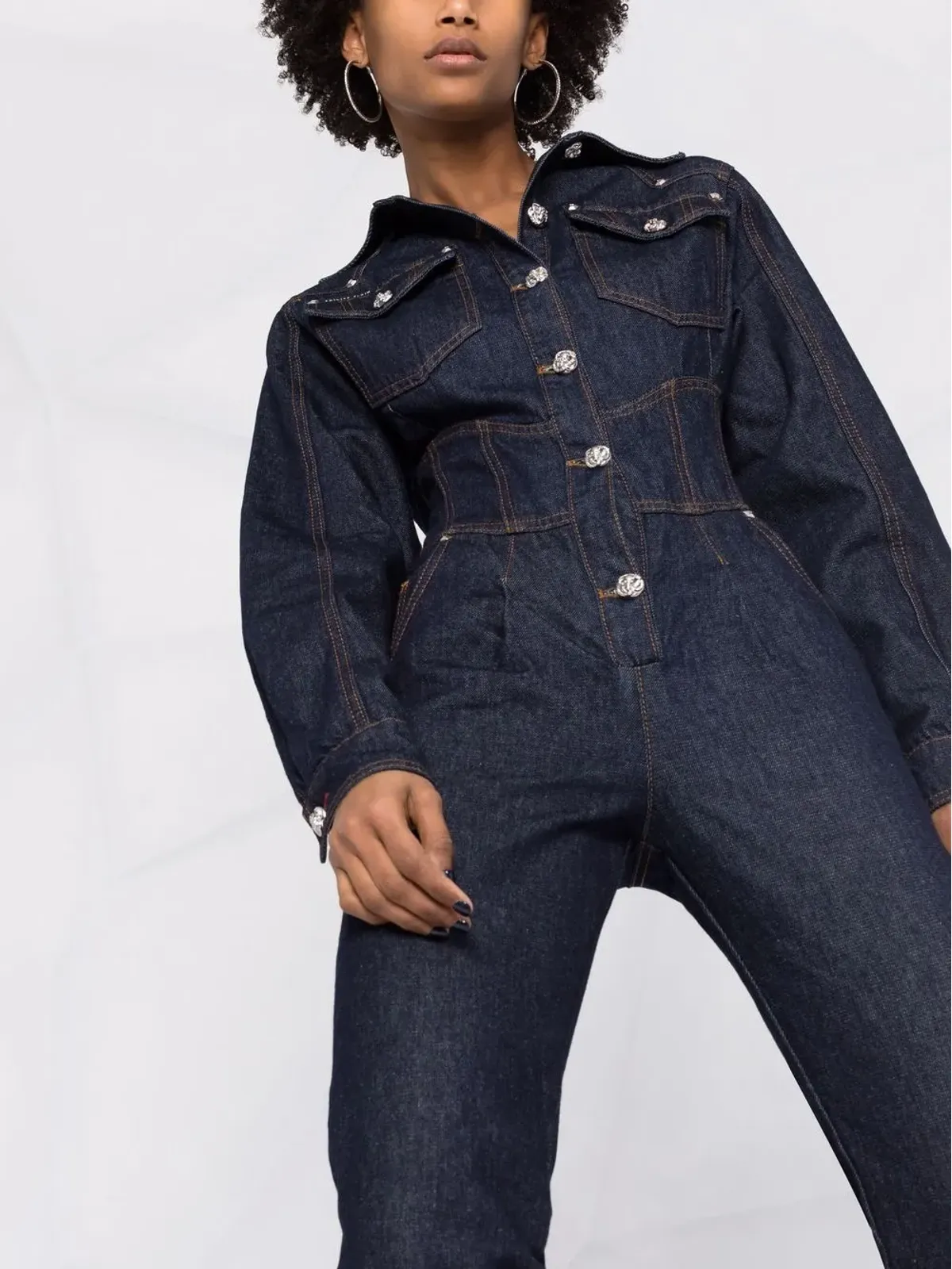 Philipp Plein デニムジャンプスーツ - 画像5