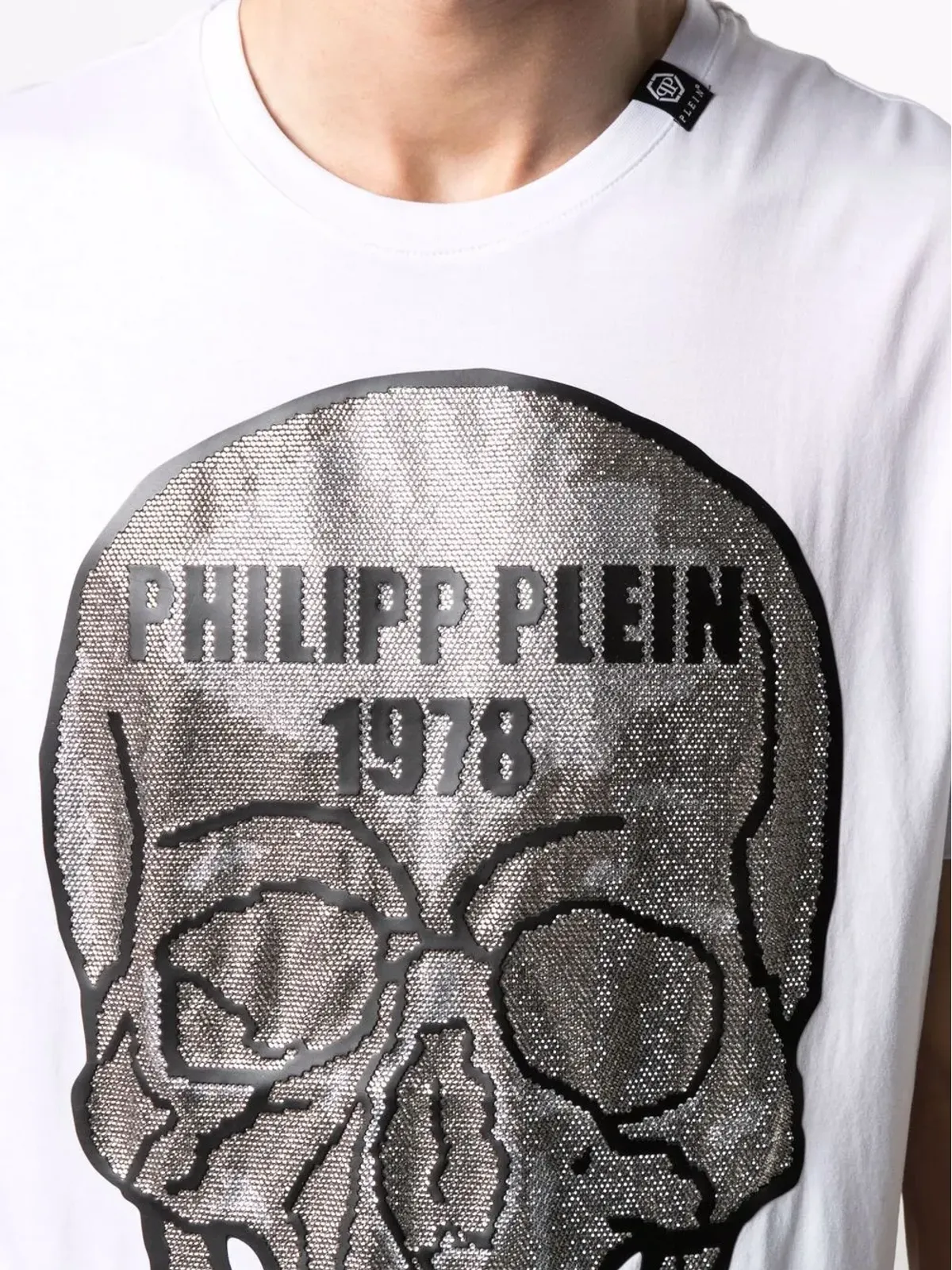 Philipp Plein クリスタルスカル コットンTシャツ - 画像5