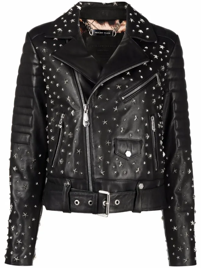 Philipp Plein Philipp Plein スタースタッズ付き バイカージャケットの商品画像