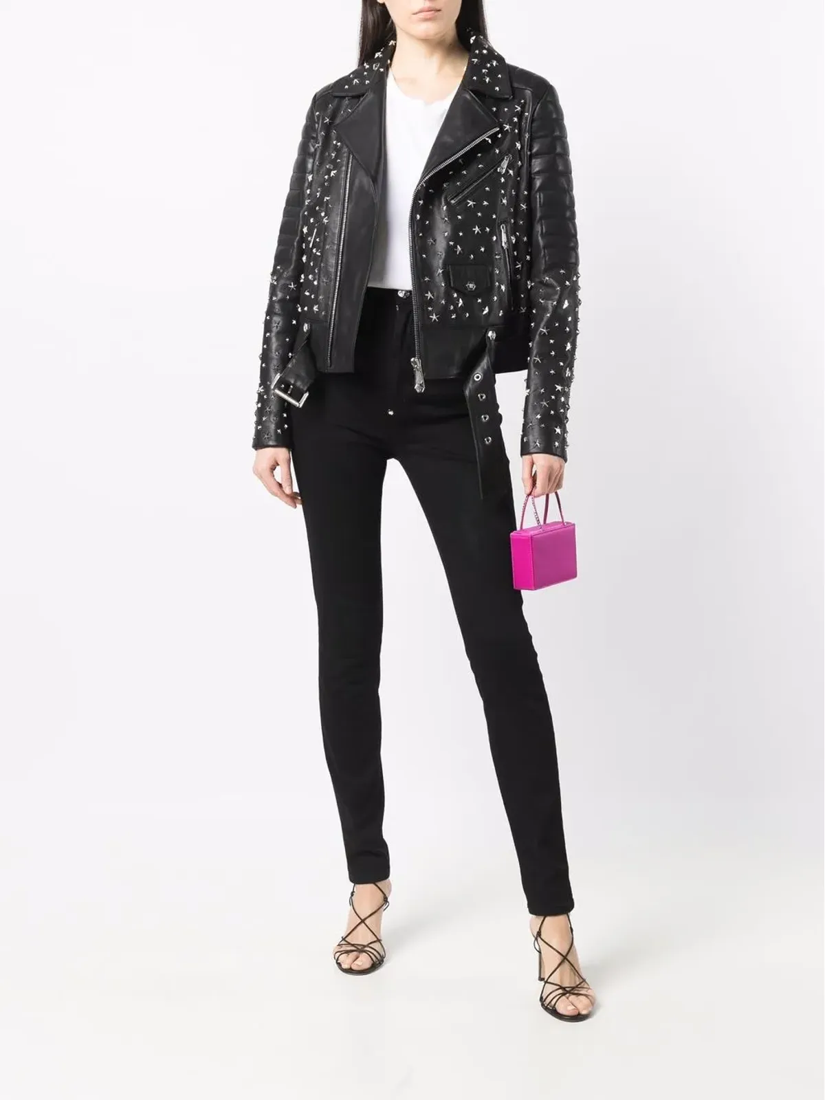 Philipp Plein スタースタッズ付き バイカージャケット - 画像2