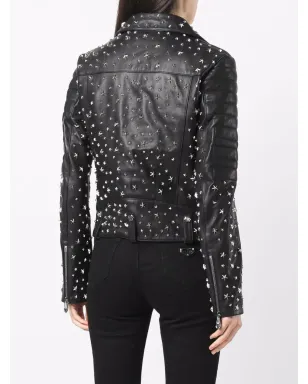 Philipp Plein スタースタッズ付き バイカージャケット - サムネイル4