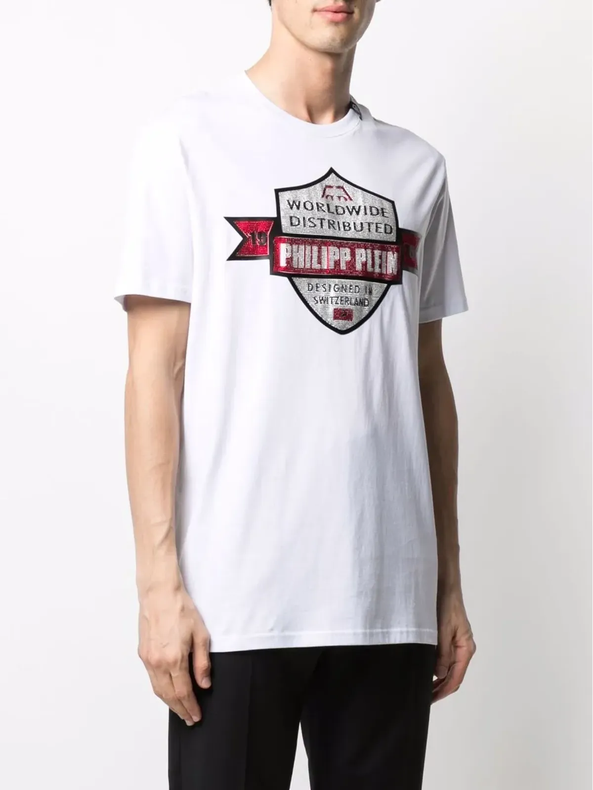 Philipp Plein スローガンプリント コットン Tシャツ ホワイト - 画像3