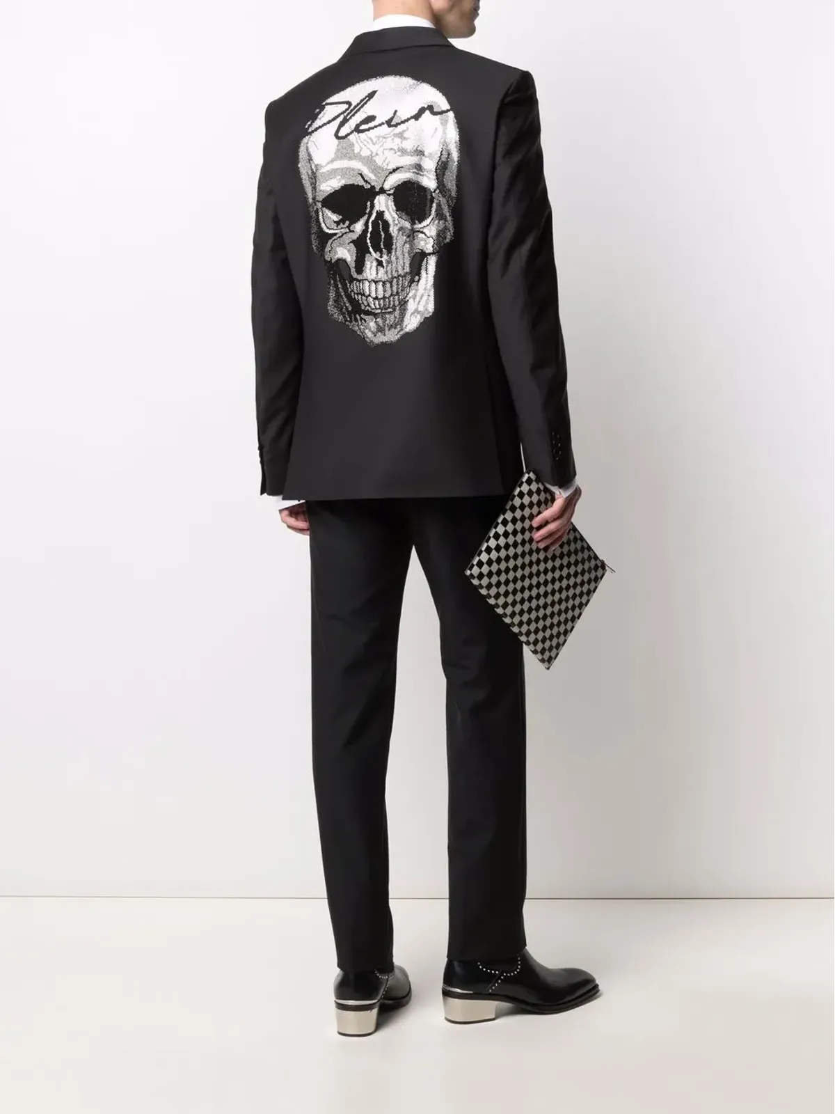 Philipp Plein クリスタルスカル シングルブレストブレザー - 画像2