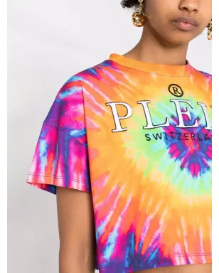 Philipp Plein タイダイプリント クロップドTシャツ ピンク - サムネイル5
