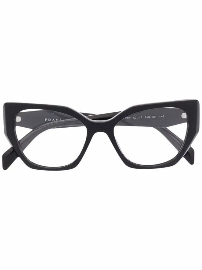Prada Eyewear Prada Eyewear キャットアイフレーム ロゴエンボス メガネの商品画像