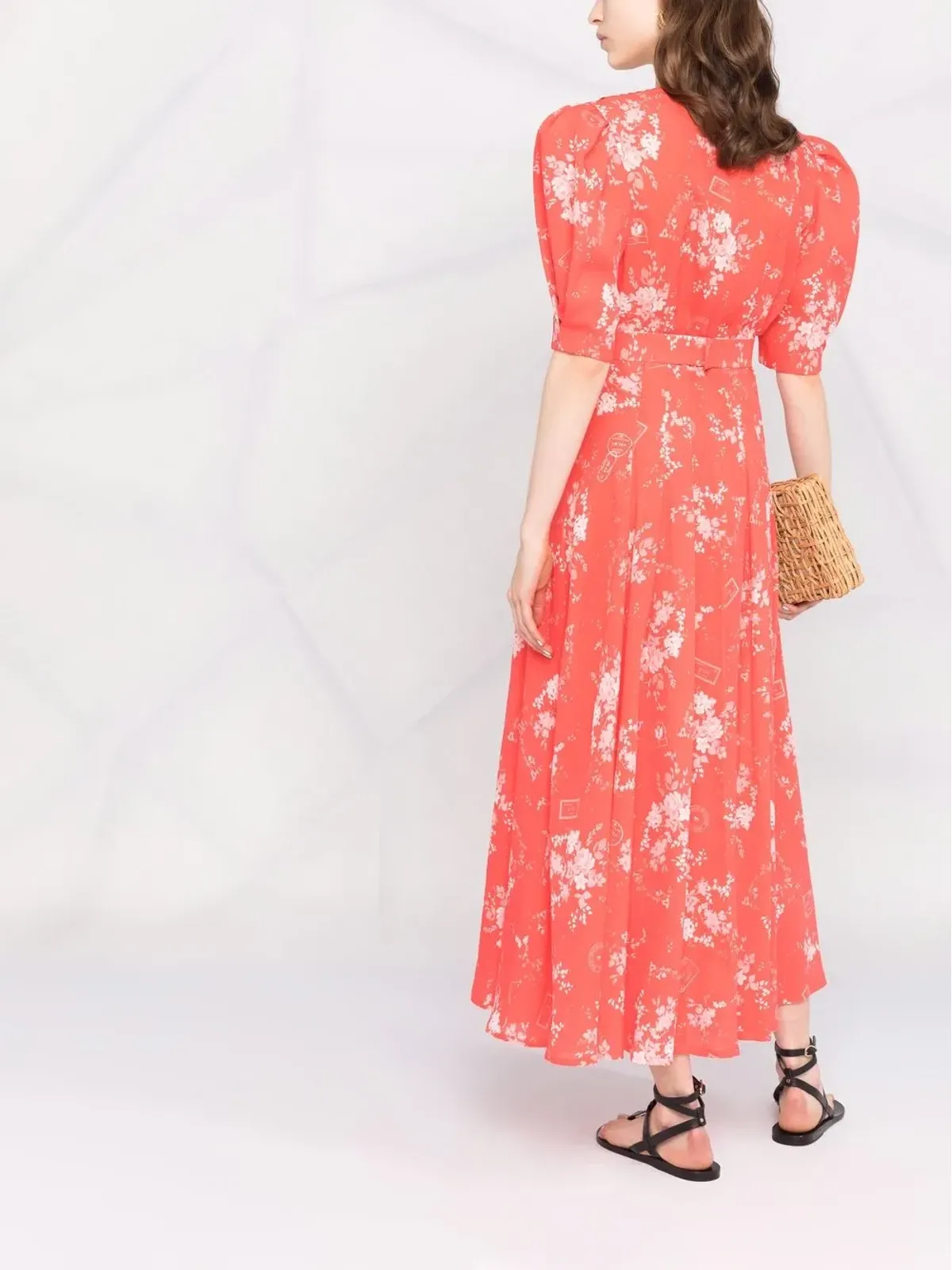 Ulyana Sergeenko 花柄プリント ミディドレス - 画像4