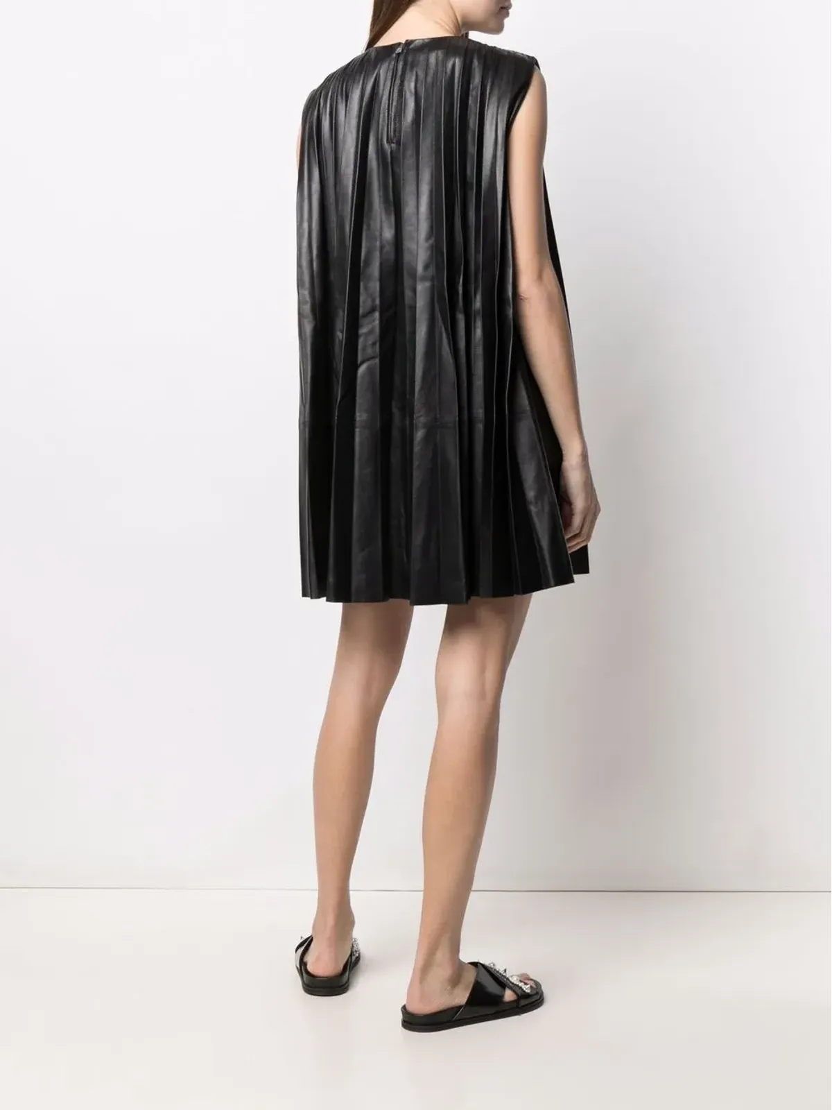 RED Valentino プリーツレザー シフトドレス - 画像4