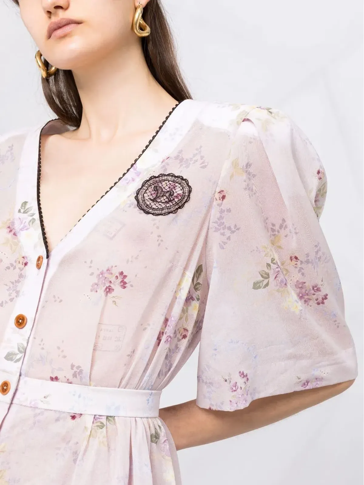 Ulyana Sergeenko 花柄プリント マキシドレス - 画像5
