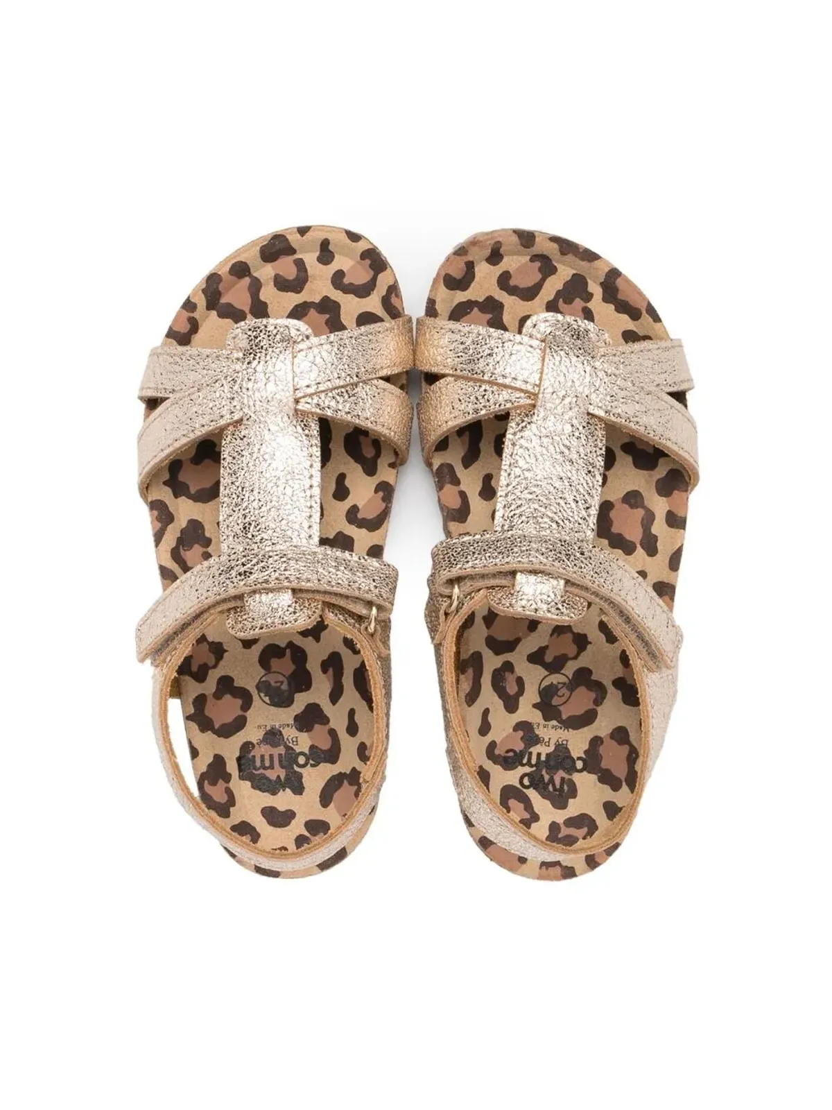 Pépé Kids メタリックストラップサンダル - ゴールド - 画像3