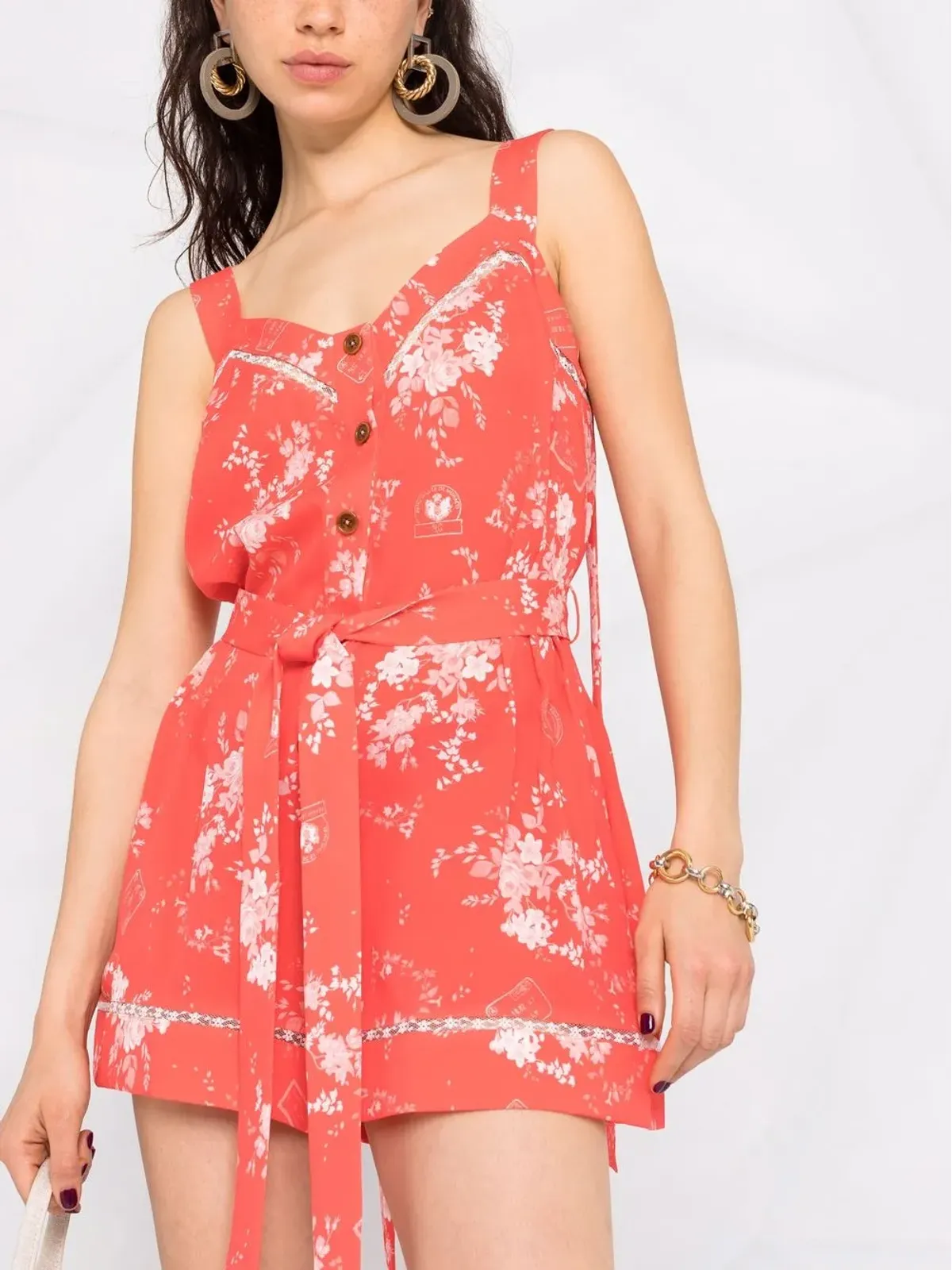 Ulyana Sergeenko Georgette crepe jumpsuit - Red - 画像5