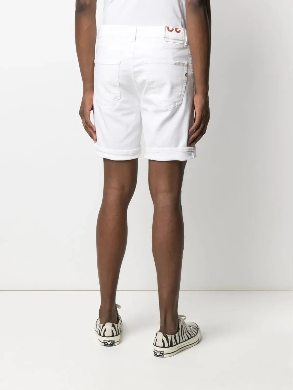 DONDUP distressed-effect cotton shorts - White - 画像4