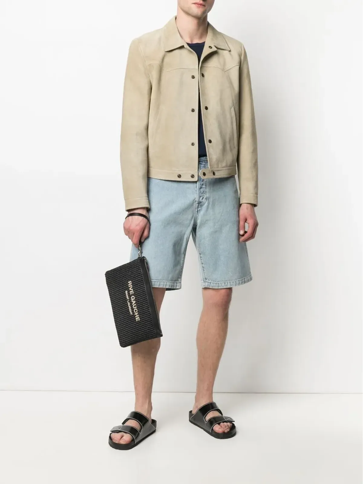 Saint Laurent ラフィア クラッチバッグ - 画像2