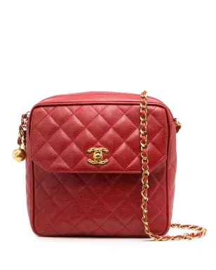 CHANEL Pre-Owned 1992年 CC ダイヤモンドキルティング ショルダーバッグ - レッド - サムネイル1
