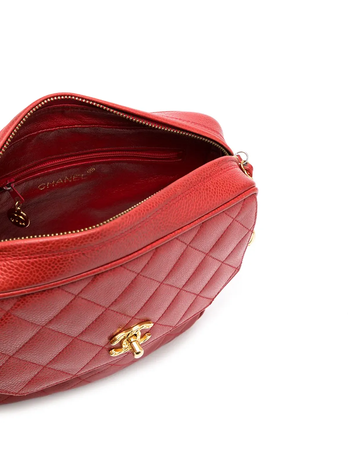 CHANEL Pre-Owned 1992年 CC ダイヤモンドキルティング ショルダーバッグ - レッド - 画像5