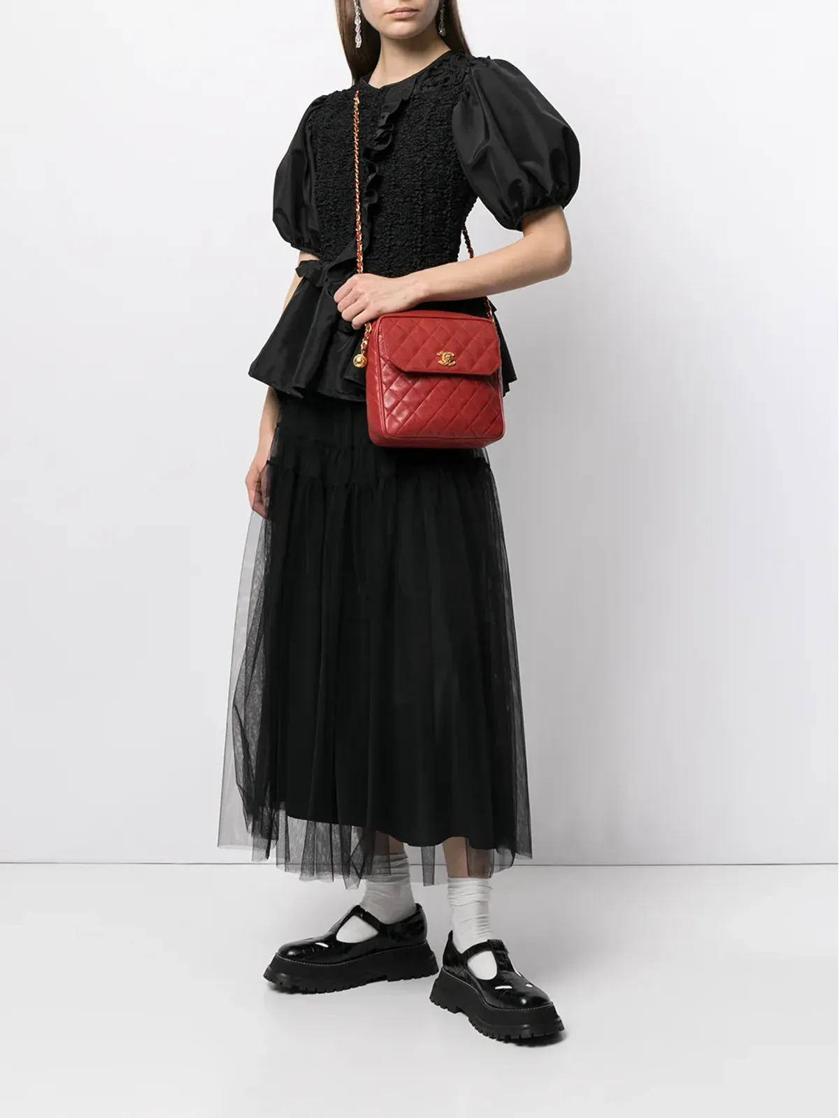 CHANEL Pre-Owned 1992年 CC ダイヤモンドキルティング ショルダーバッグ - レッド - 画像2