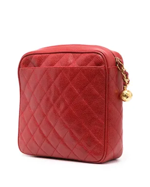 CHANEL Pre-Owned 1992年 CC ダイヤモンドキルティング ショルダーバッグ - レッド - サムネイル3