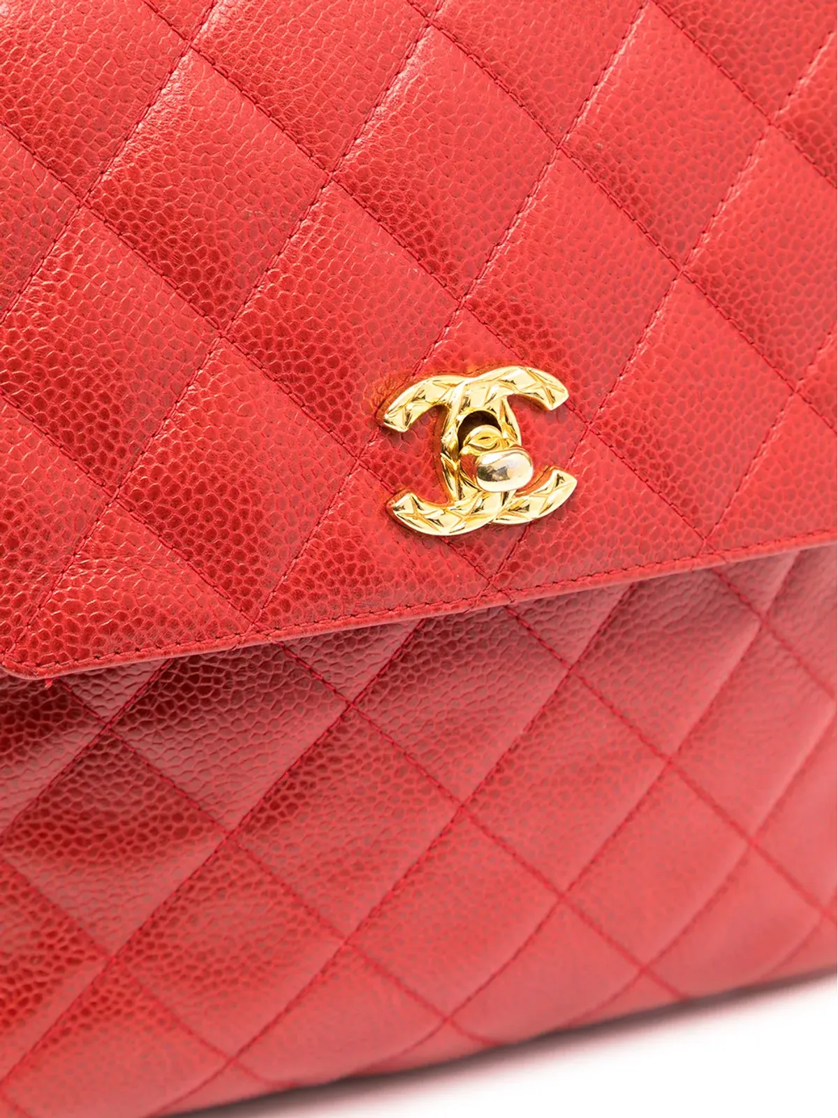 CHANEL Pre-Owned 1992年 CC ダイヤモンドキルティング ショルダーバッグ - レッド - 画像4