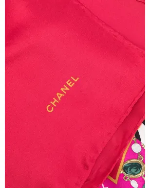 CHANEL ビンテージ CC ジュエルプリント スカーフ - レッド - サムネイル4