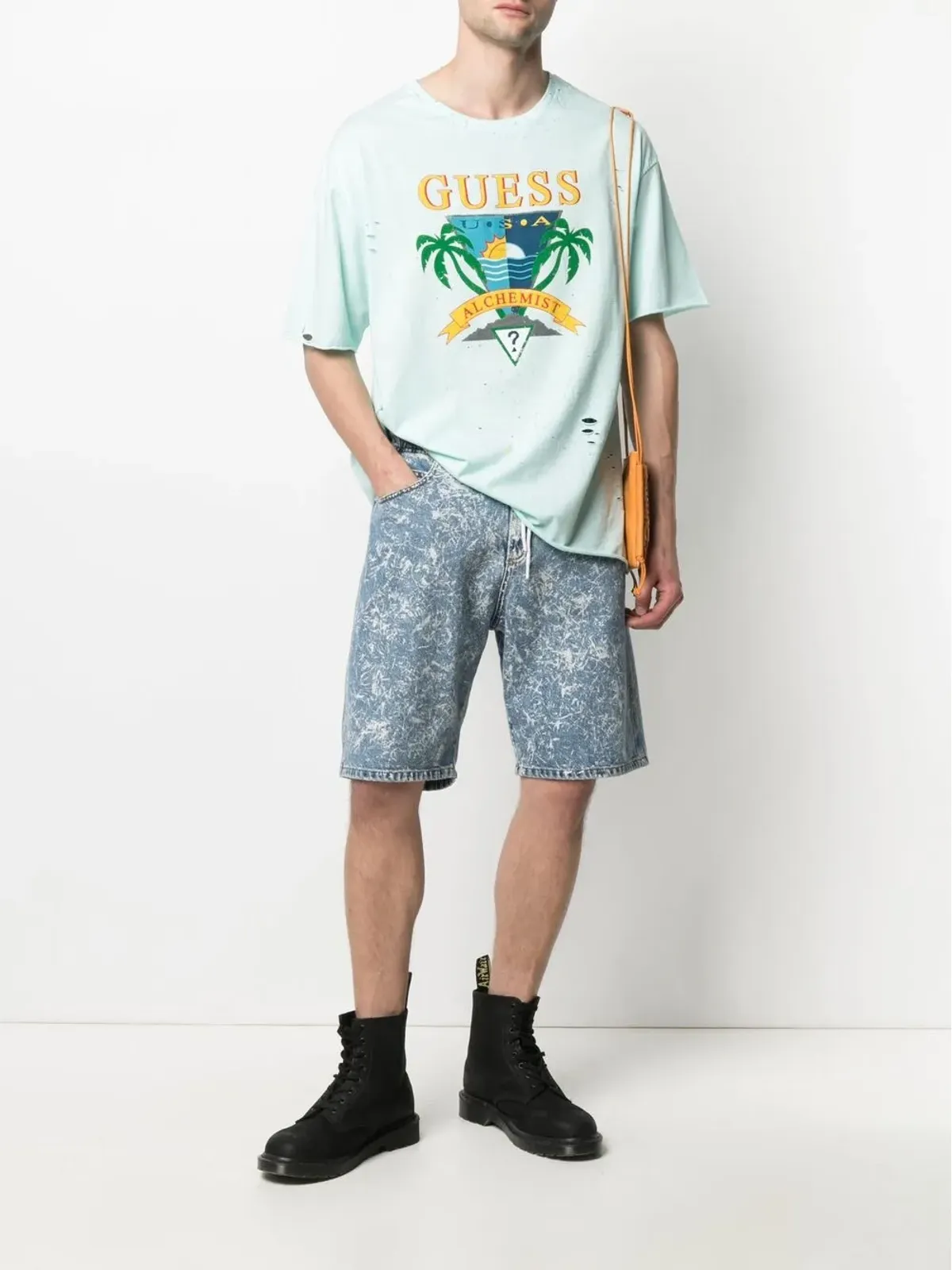 Alchemist ロゴプリント ダメージ加工風Tシャツ - 画像2