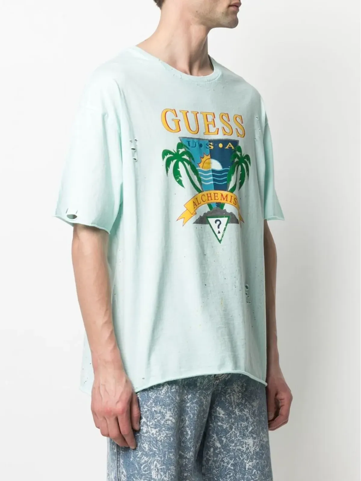 Alchemist ロゴプリント ダメージ加工風Tシャツ - 画像3