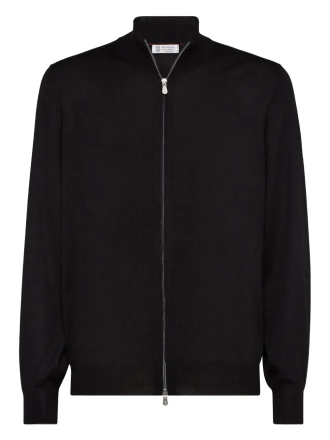 Brunello Cucinelli Brunello Cucinelli ジップアップ編みニットカシミヤセーターの商品画像