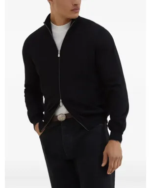 Brunello Cucinelli ジップアップ編みニットカシミヤセーター - サムネイル3